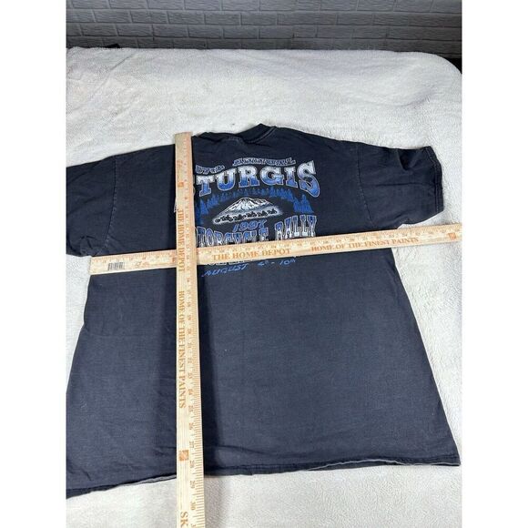 Vintage Sturgis Shirt Mens XL Black Motorcycle Rally Racing 1997 Black Hills - Picture 7 of 9